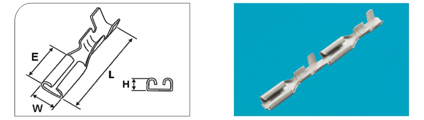 黃銅鍍錫110型插簧端子產(chǎn)品圖